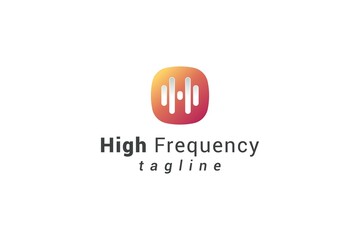 Letter H high frequency technological logo