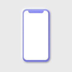 Minimalist modern clay mockup smartphones for presentation, application display, information graphics. Blank phone vector illustration.