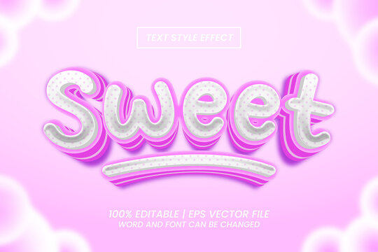 Sweet editable text effect cartoon 3d style