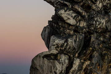 Stone, stone formation at sunset