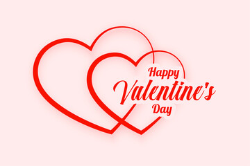simple valentines day background with two line hearts