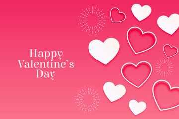 happy valentines day lovely hearts pink background