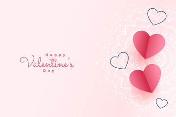 Obraz na płótnie Canvas romantic valentines day paper hearts background