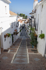 Naklejka premium 白い村ミハスの街並