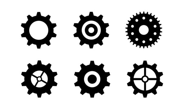 Gear wheel icon set. Simple Gear wheel collection. Cogwheel. Gear icons