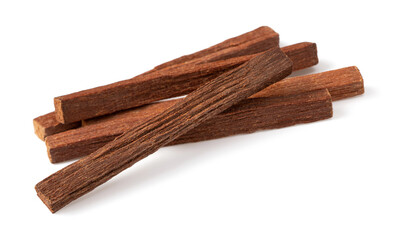 sandalwood sticks isolated on white background