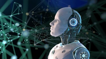 Technology connection with ai robot - Powered by Adobe