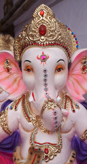 Indian Hindu God Lord Ganesha Statues, Coated with colors and sold for Ganesh Chathurthi