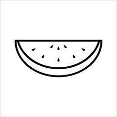 Watermelon icon, vector isolated melon symbol on white background.