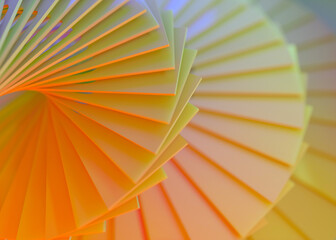 Fototapeta premium Geometric orange background with different color tones. 3D illustration