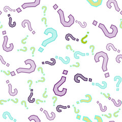 Quiz seamless pattern. Question marks, doubt, faq