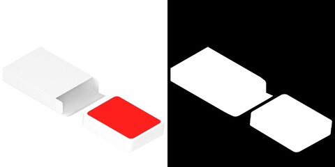 3D rendering illustration of a playing cards stack