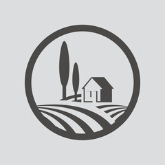 Farm house icon isolated sign symbol and flat style for app, web and digital design.