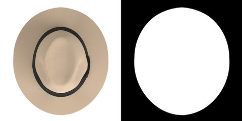 3D rendering illustration of a fedora Panama hat - obrazy, fototapety, plakaty