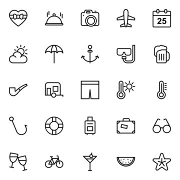 Outline icons for holiday.