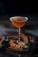 alcoholic cocktail with smoke
