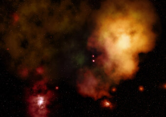 Star field in space and a nebulae