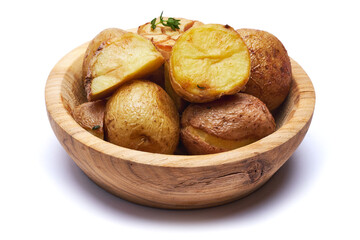 Plate of Baked potato isolated on white background