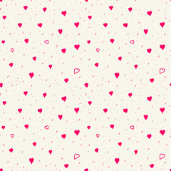Bright pink doodle hearts pattern