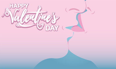 Happy Valentines Day romantic greeting card, typography poster with modern calligraphy. Retro vintage style. Vector Illustration	