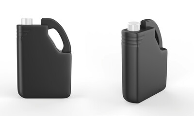 Plastic Jerrycan Oil, Cleanser, Detergent, Abstergent, Liquid Soap, Milk, Juice isolated On White Background. 3d illustration