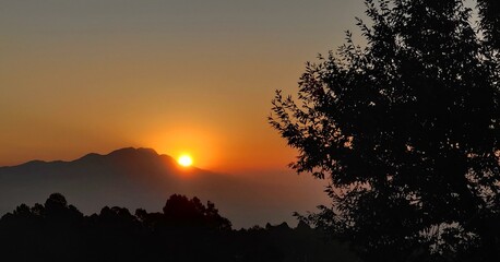 sunset in the mountains