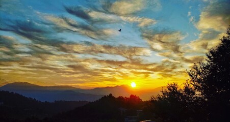 Obraz premium sunset in the mountains