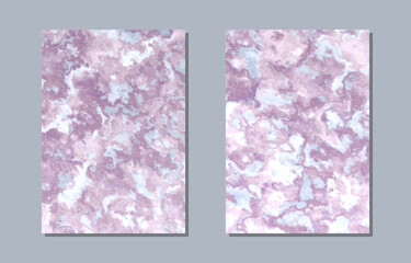 Set of cover templates. Fluid abstract backgrounds. Marble texture in soft pastel colors.