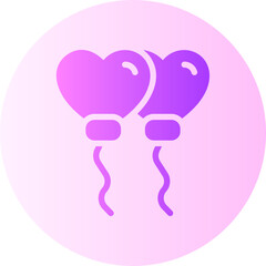 heart balloon gradient icon