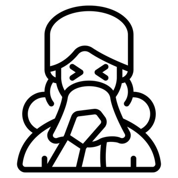 person blowing nose outline clip art preview