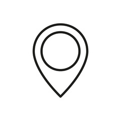 Line vector icon of simple forms of point of location. map pin icon or logo