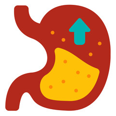gastric reflux flat icon