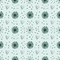 seamless pattern of cosmos flowers