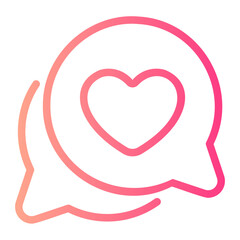 love speech bubble gradient icon