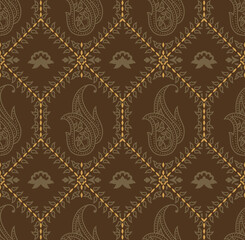 Romanian Embroideries seamless pattern, textile design .