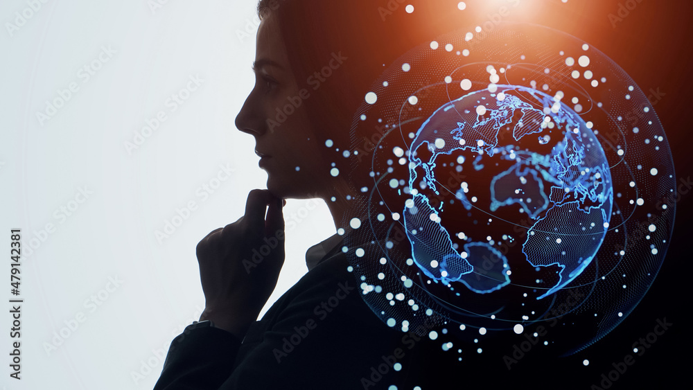 Aufkleber ai (artificial intelligence) concept. communication network.