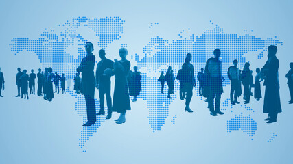 Global communication network concept. Worldwide business. Human resources. © metamorworks