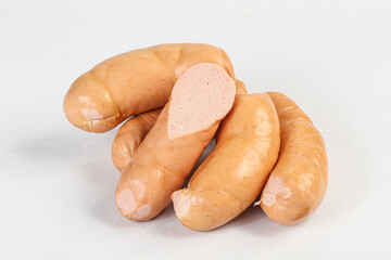 Natural meat sausages with minced meat