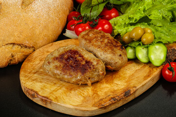 Homemade roasted cutlet minced meat