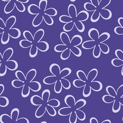 Simple floral seamless pattern with flowers for fabrics and cards and linens and kids and wrapping paper