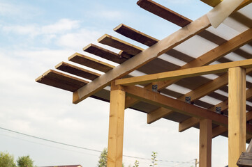 construction of the roof terrace in the village