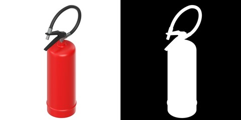 3D rendering illustration of a fire extinguisher