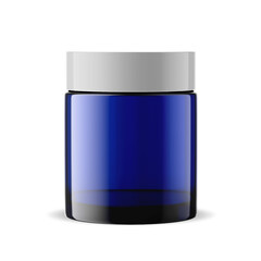 100g blue glass jar cosmetic isolated