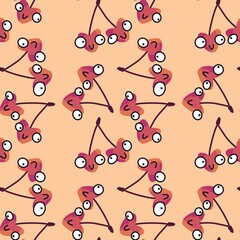 Fruit seamless cherry pattern for fabrics and textiles and packaging and gifts and cards and linens and kids 