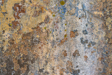 Old dirty plastered painted damaged wall texture