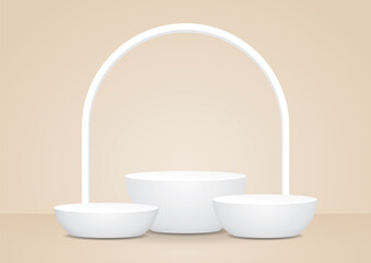 minimal style white product display 3d illustration vector for putting your object
