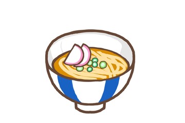 うどん udon noodle cartoon food illustration