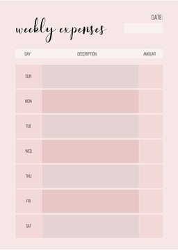 Personal Weekly budget planner