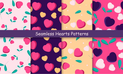 Seamless Heart Pattern Set