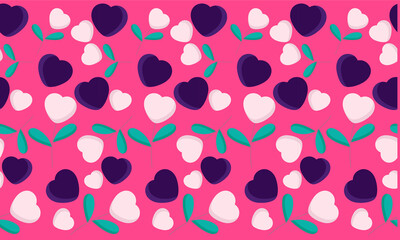 Seamless heart pattern on pink background